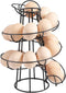 Flexzion Egg Skelter Modern Spiral Egg Holder Countertop (Medium Egg Display) - Freestanding Wired Countertop Egg Holder for Fresh Eggs, Dispenser...
