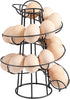 Flexzion Egg Skelter Modern Spiral Egg Holder Countertop (Medium Egg Display) - Freestanding Wired Countertop Egg Holder for Fresh Eggs, Dispenser...