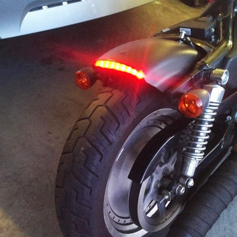 1PC Motorcycle Tail Light Chopped Rear Fender Edge LED Brake Light License Plate Light Stop Running Light for Har*ley Sport-ster XL 883N 1200N XL1...