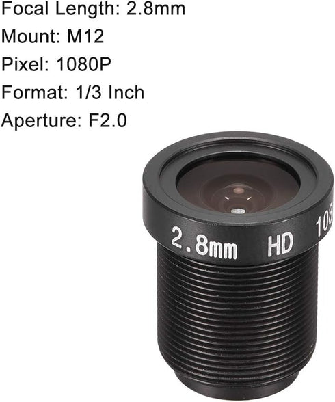 uxcell 2 Pcs CCTV Camera Lens 2.8mm Focal Length 1080P F2.0 1/3 Inch Wide Angle for CCD Camera...