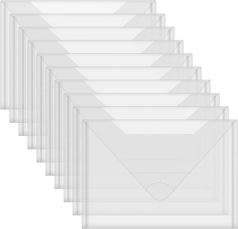 Briartw 10 PACK Storage Bag,Resealable Plastic Envelopes Pockets for Cutting Dies Stencil Crafts Organizer Holder,7x10"Clear Storage Envelopes for...