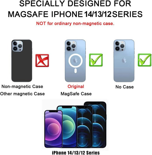 Glitter Compatible with Magsafe Socket Base Removable and Wireless Charging Compatible ?Base Only? Works with Socket Grip, Phone Ring Holder Compa...