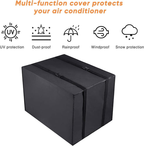 Window Air Conditioner Cover Outdoor, Luxiv Outside Window AC Unit Cover Black Dust-proof Waterproof Outdoor AC Protection Insulation Defender (27...