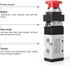 TAILONZ PNEUMATIC 1/4”NPT Automatic reset type Push Button 5 Way 2 Position Pneumatic Control Mechanical Valve...
