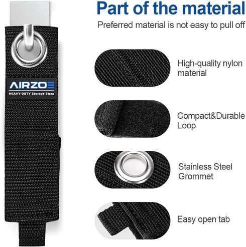 AIRZOE Heavy Duty Storage Cable Straps, 13-inch (6 Pack), Blue Wool, Lock Style...