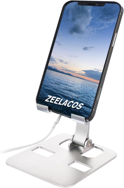 Adjustable Cell Phone Stand, Desk Phone Holder, Foldable Phone Stand for Desk?Compatible with iPhone 14 13 12 11 Pro Xs Max, 4-8'' All Phones?Tabl...
