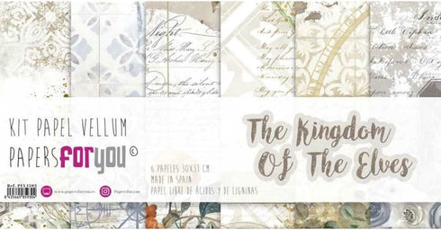 Papers For You - Vellum Scrapbooking Paper Kit | "The Kingdom of the Elves" Collection | Includes 6 Single Sided Vegetable Papers with Different D...