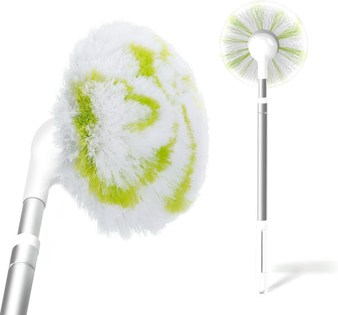 Tub Tile Scrubber Brush with 30" Extendable Pole, Non-Scratch Soft Tub Brush Head, Bathroom Brush with Long Handle for Bathtub Shower Sink Basin T...