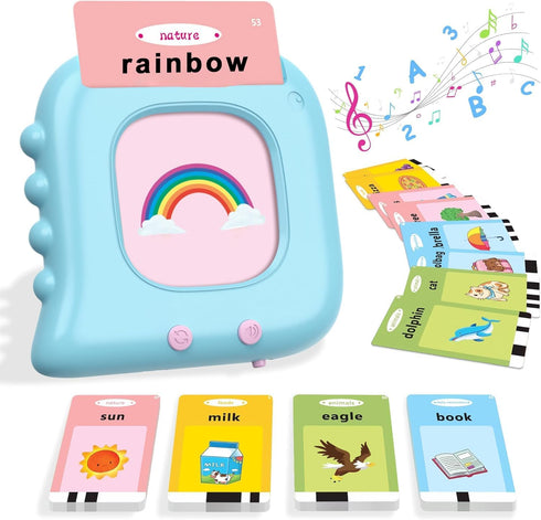Talking Flash Cards-Toddler Toys for 1 2 3 4 5 Years Old Boys Gift, 384 Words Pocket Speech Toddler Learning Toys, Sensory Toys for Kids with Auti...