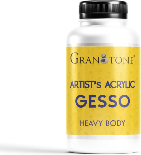 GRANOTONE Acrylic Gesso Water Base | Matte Finish | Interior/Exterior Use | Long Lasting For Acrylic Painting | Non-Toxic Universal Gesso Finish P...
