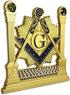 Masonic Pillars Car Emblem Shining Square & Compass Freemason auto Badge...