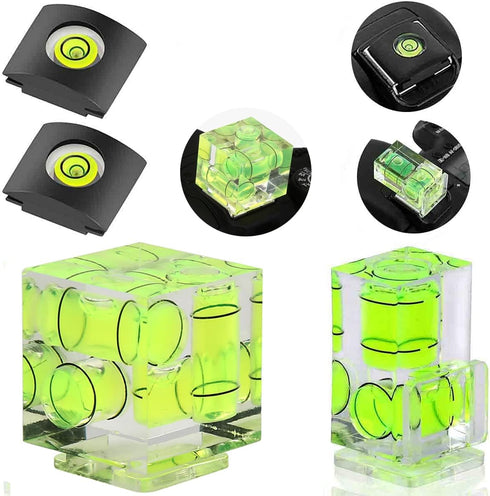 Camera Level Hot Shoe Level, Hot Shoe Bubble Level Camera Hot Shoe Cover 3 Axis 2 Axis 1Axis Bubble Spirit Level Compatible with Nikon, Olympus, P...