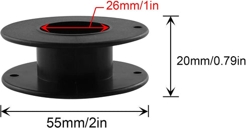 JCBIZ 12pcs 55mm Plastic Spool Black Bobbin Empty Spools for Ribbon Beading String Wire Bobbin Cord Ropes...