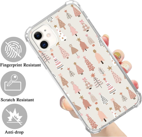Pink Christmas Trees Case Compatible with iPhone 11, Cute Winter Christmas Case for iPhone 11, Cool TPU Bumper Phone Case Cover......