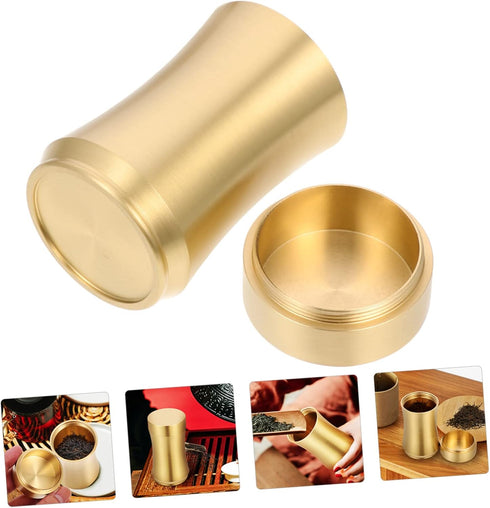 Zerodeko Tea Pot Copper Craft Coffee Bean Storage Tea Coffee Sugar Storage Container Delicate Storage Holder Delicate Tea Leaf Organizer Sealed Ti...