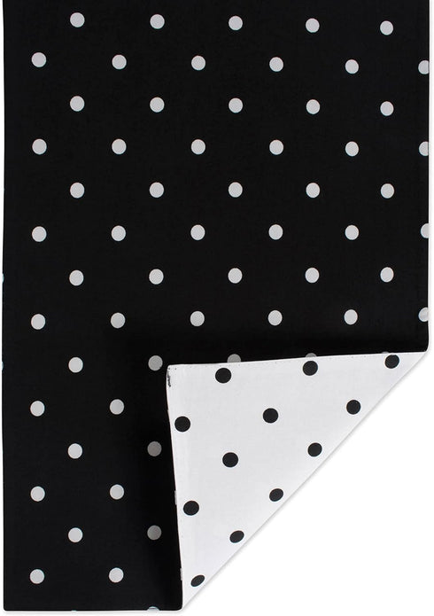 DII Polka Dot Kitchen Collection, Table Runner, 14x72, Black/White Reversible...