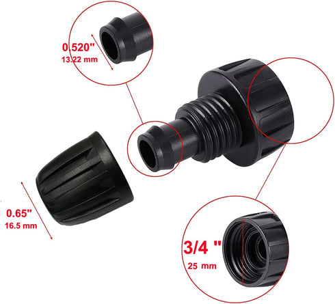 1/2 Inch Drip Irrigation Hose to Faucet Adapter for Drip Irrigation Tubing (.520" ID,.600" – .650" OD), 2 Way Y Water Splitter Connector for 3/4" ...
