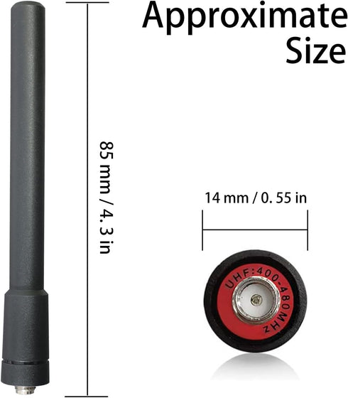 Samcom Two Way Radio Short Antenna with SMA-Female, 3.4 inch Elastic and Non-deformable Antenna for Walkie Talkies UHF 400-480MHz, for Samcom FPCN...
