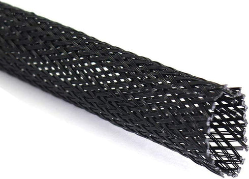 Black PET Expandable Sleeving Cord Protector Wire Loom Tubing Cable Sleeve for USB Charger Cable Power Cord Audio Video Cable Can Protect Cat Dog ...