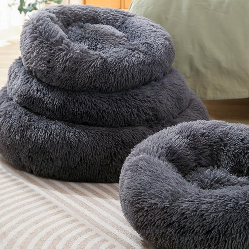 Donut Dog Bed Cat Bed Fluffy Calming Pet Bed Dog Round Bed Cat Round Bed Warm Kitten Nest Ideal for 3Kg Pet...