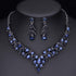Austrian Rhinestone Crystal Wedding Gown Prom Ball Necklace Earrings Jewelry Set for Brides Dress...