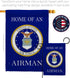 Breeze Decor Home of Airman Garden Flag Armed Air Force USAF United State American Military Veteran Retire Official House Decoration Banner Small ...