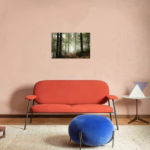 Forest Canvas Wall Art Trees Foggy Morning Spring Rustic Landscape for Bedroom Bathroom Decorations Modern Artwork Print Framed Painting Living Ro...