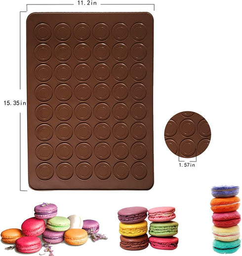 48 Capacity Silicone Baking Mats, Non-Stick Macaron Baking Mats, BPA free Macaron Baking Sheet, Macaron - Pack of 2...