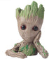 Baby Groot Pen Pot Tree Man Pens Holder or Flower Pot with Drainage Hole Perfect for a Tiny Succulents Plants 6" (Grayish Brown)...