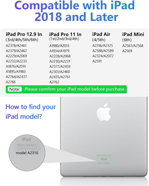 Stylus Pen for iPad with Magnetic Wireless Charging, Same as Apple Pencil, iPad Pencil 2nd Generation Compatible with iPad Pro 11 in 1/2/3/4, iPad...