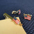 BXLE America Flag Tie Bar Clip and Cufflinks + Brooch Lapel Pin Set for Men, American USA US Cuff Links Necktie Stickpin Cufflink Button for Cops,...