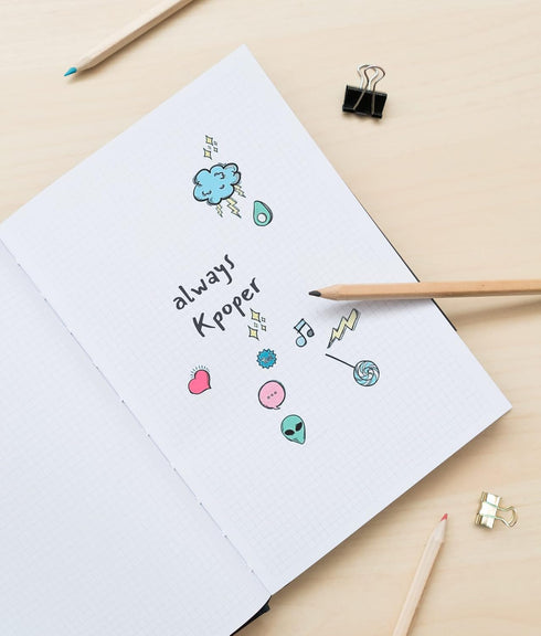 Kawaii Notebook | Kawaii Stationery Journal | A5 Notebooks | Dotted Kawaii Journal | Kawaii Office Supplies | Korean Sketchbook | Kawaii Stuff...