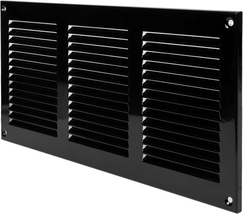 Vent Systems 12'' x 6'' Inch Black Air Vent Cover Metal Air Return Grill with Built in Pest Guard Screen HVAC Vent Cover for Home Improvement Vent...