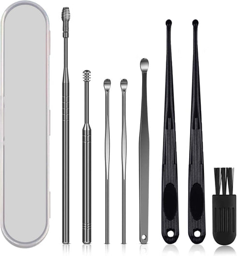 Ear Wax Removal Kit, Ear Cleansing, Cleaning Brush and Storage Box, One-Piece Ear Picker Design for Adults and Kids (White)...