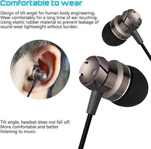 3 Packs Earphone with Remote & Microphone, in Ear Stereo Sound Noise Isolating Tangle Free for Smartphones, Laptops, Gaming, Fits 3.5mm Interface ...