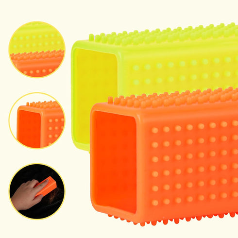 2pcs Silicone Pet Hair Brushes, Convenient Block Roller Cleaner Reusable Pet Hair Carpet Brush Portable Carpet Cleaner Roller for Furnishings Sofa...