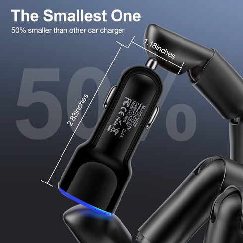 Android Phone Car Charger 12 Volt USB Outlet Car Adapter Plug, Dual 2.4A Cigarette Lighter USB Charger for Samsung Galaxy A53 A13 A03S S22+ Ultra ...