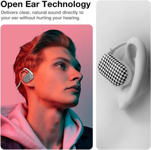 Purity Air Open Ear Headphones - True Air Conduction Wireless Bluetooth Open Ear Earbuds with Dual Mic for iPhone/Android - Secured Long Wearing C...