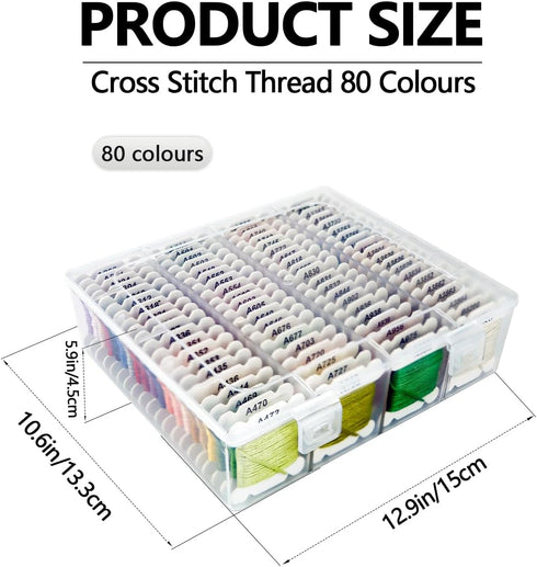 80 Colors Embroidery Floss Friendship Bracelet String Craft Cross Thread 1 Box Sewing Embroidery Thread for Bracelet Crafts Making......
