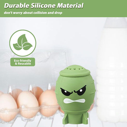 Fun Guy Fridge Deodorizer, Baking Soda Holder for Refrigerator Odor Absorber, Cute Freezer Smell Eliminator and Reusable Silicone Freshener Contai...
