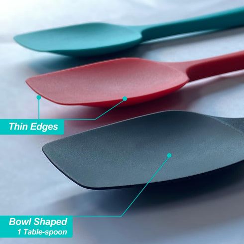 Silicone Spatula Set, High Heat Resistan Rubber Spoon Spatula, Non-Stick Spoonula with Seamless One Piece Design, Flexible Scrapers Baking Mixing ...