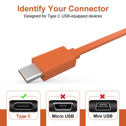 USB C Charging Cable Power Supply Charger Cord Adapter Compatible with JBL Charge 4, JBL Charge 5, JBL Flip 5, JBL Flip 6, JBL Pulse 4, JBL Clip 4...