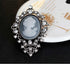Vintage Princess Frame Crystal Cameo Brooches Pins Set for Women (a)...