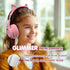 Headphones Cat Ear Wireless Bluetooth 5.3 60H Over Ear, 8H with Led Light Foldable Music Gaming Headset with Aux 3.5mm Mic for Game Pad Tablet Lap...