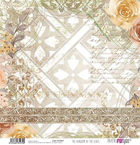 Papers For You - Vellum Scrapbooking Paper Kit | "The Kingdom of the Elves" Collection | Includes 6 Single Sided Vegetable Papers with Different D...