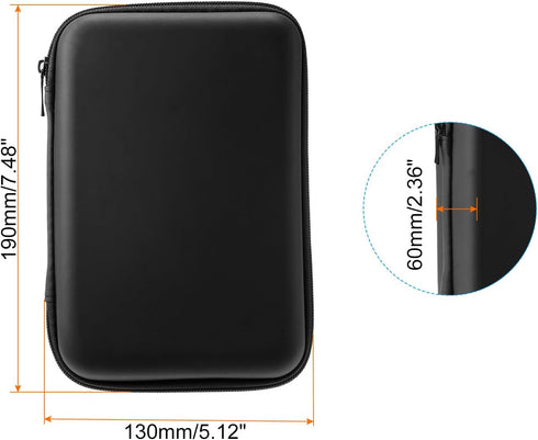 PATIKIL 7.48x5.12 Electronic Organizer Case, 1Pcs EVA Hard Waterproof Rectangle Travel Carrying Case with Zipper for Digital Multimeter, Camera, C...