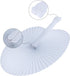 Pangda 24 Pack Folding Fans Round Paper Fans Assortment with Plastic Handle for Wedding Favor Party Bag Filler(White)...