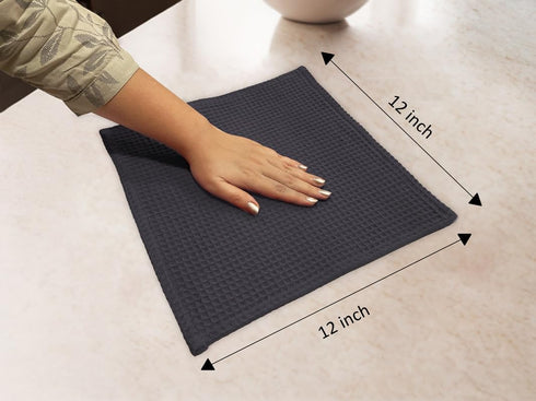 Encasa Dish Towels Cotton 12x12 in Highly Absorbent and Quick-Drying, Use Once and Wash Cleaning, Ultra-Soft Multipurpose Kitchen Dish Cloths | Pa...