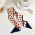 Retro small silk scarf girl heart spring and summer narrow ribbon headband headband bag decoration long scarf headdress (blue hair band 5pcs)...