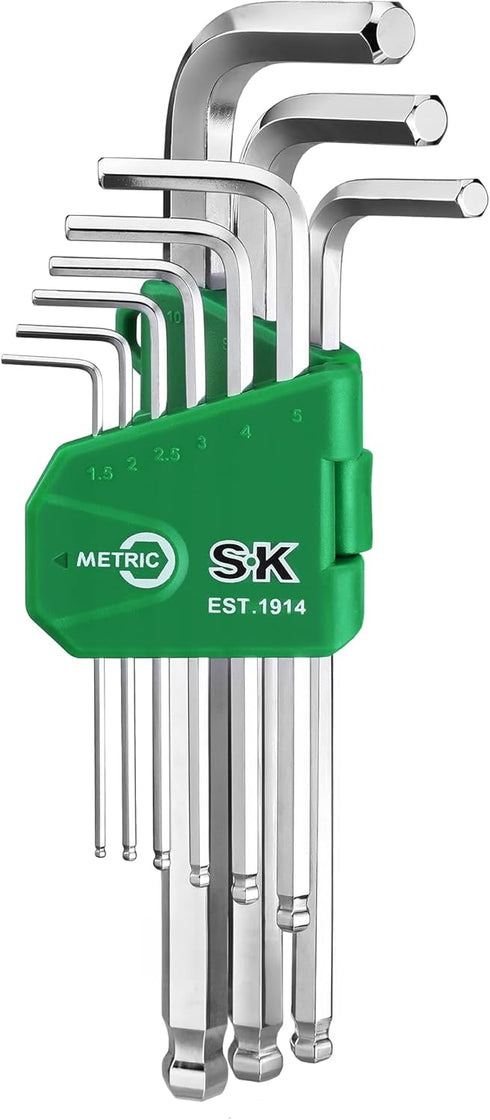 SK 9-Piece Allen Wrench Set, Hex Key Set, Metric Ball End Hex L-Key, S2 Steel...